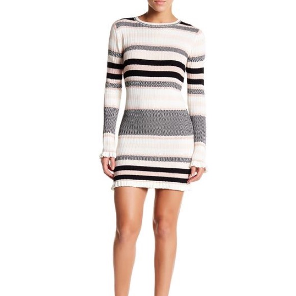 Endless Rose Kingsley Knit Striped Dress New